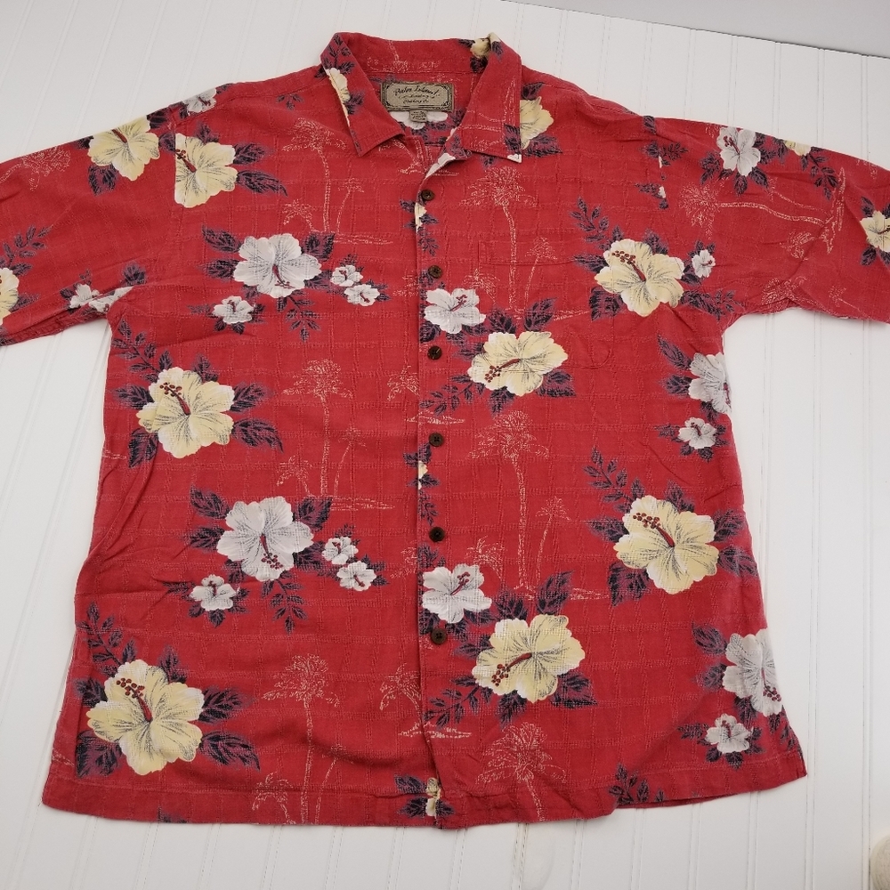 Palm Island hula button down